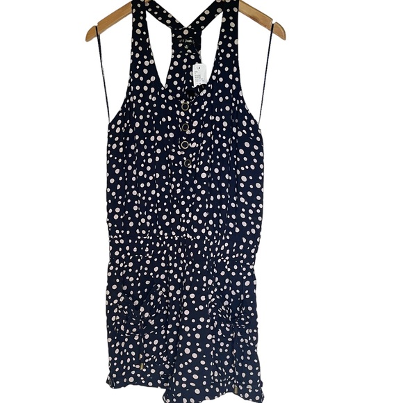 i joah Black Romper With Cream Polka Dots  Size Medium - Picture 3 of 9